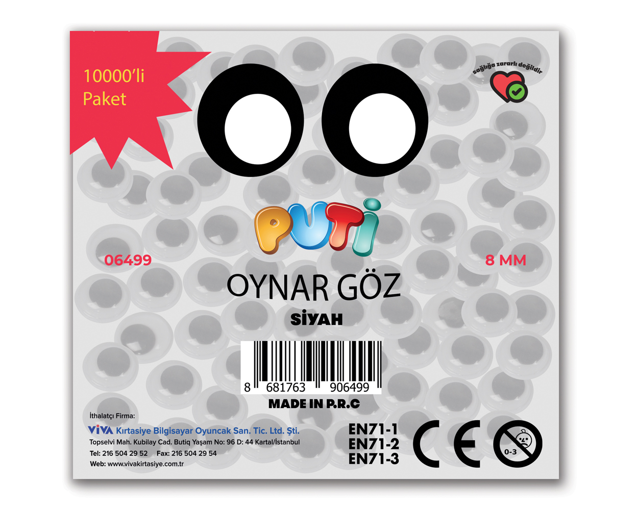 Oynar Göz Paketler 8 mm