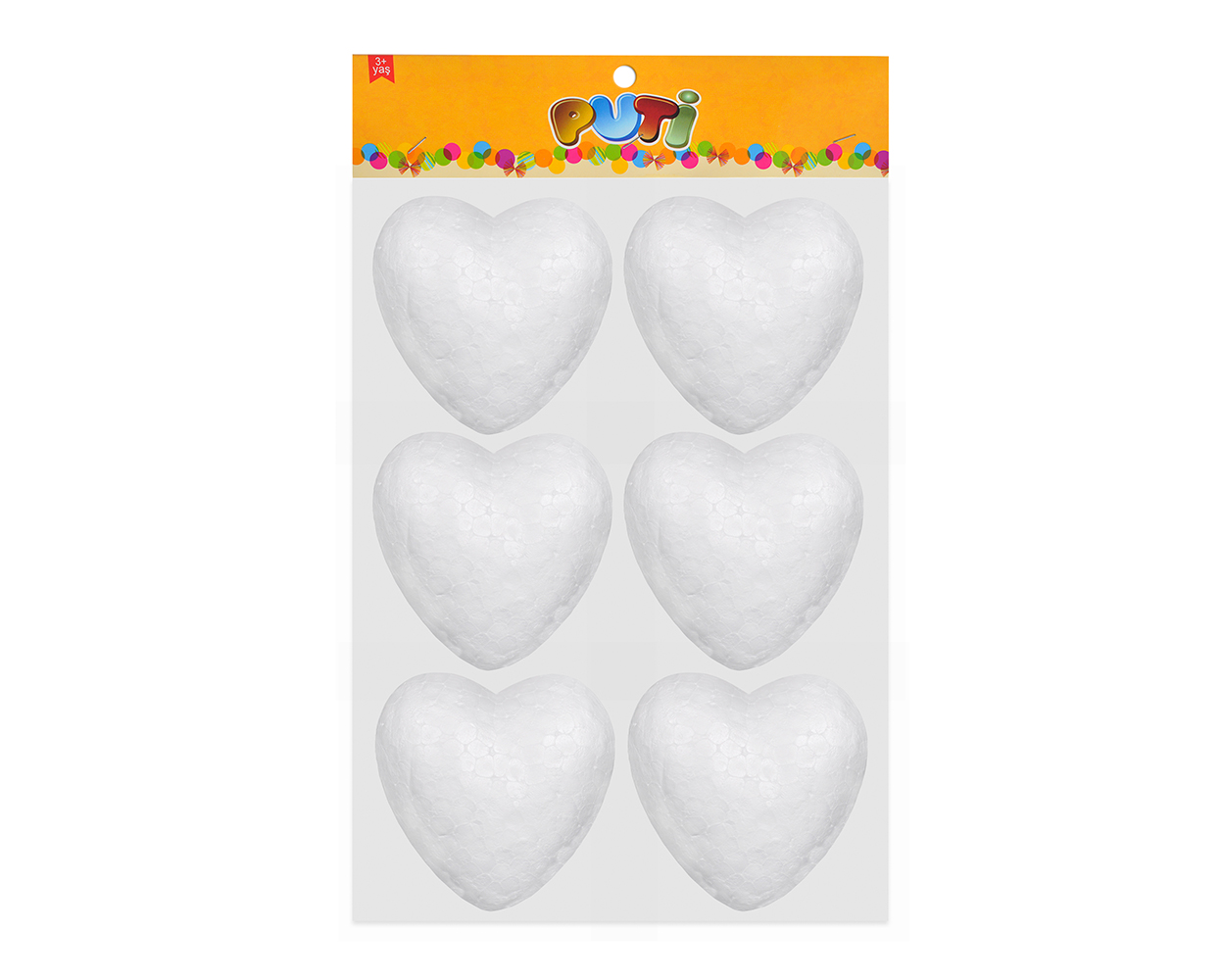 Köpük Kalp 6,5 cm 6'lı
