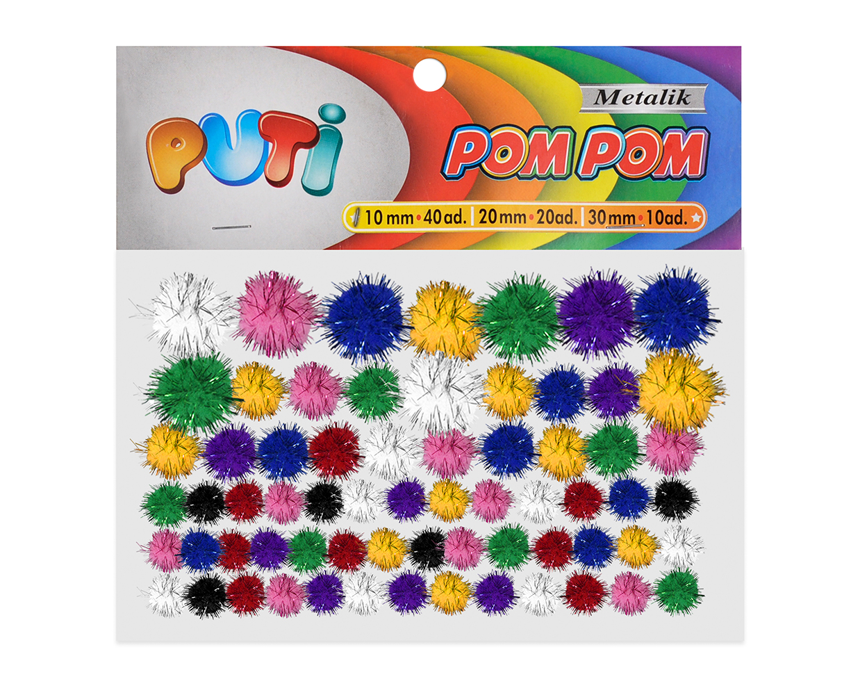 Metalik Pom pom Karışık