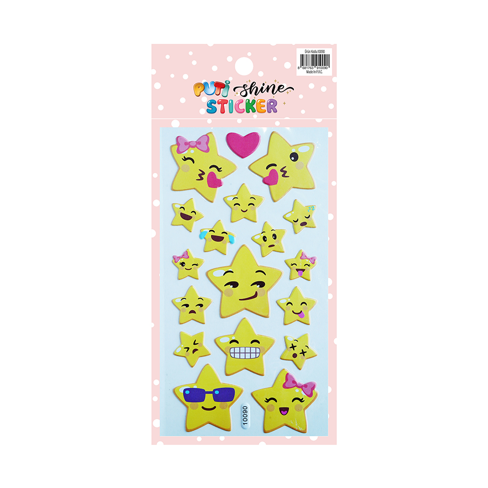 Puti Shine Sticker - Yıldız Gülen Yüzler