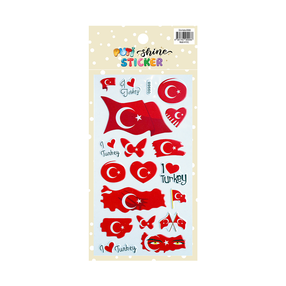 Puti Shine Sticker - Türk Bayrağı 3