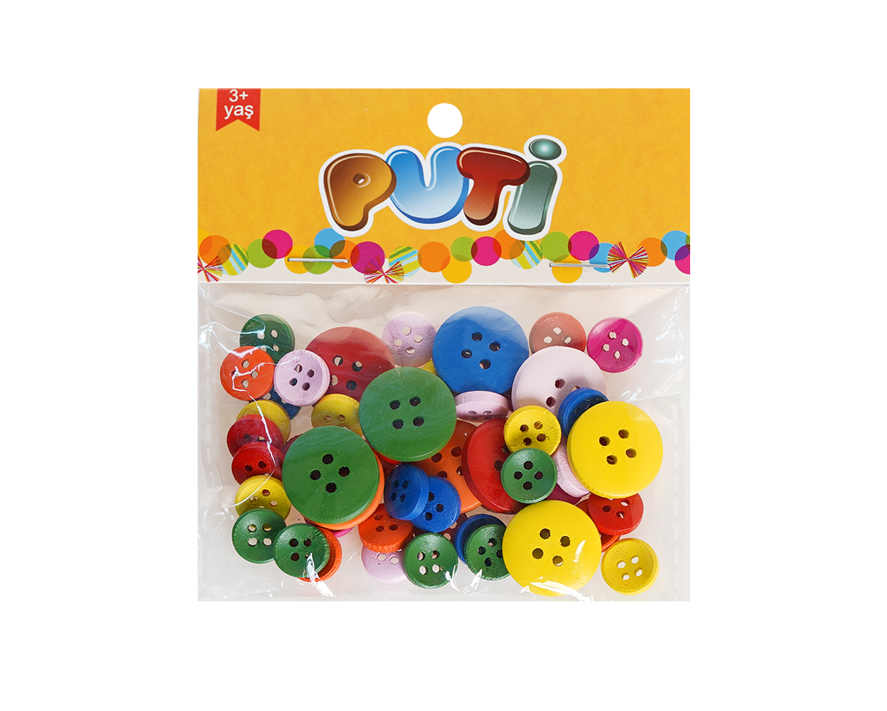 Renkli Ahşap Düğme