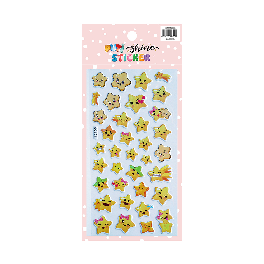 Puti Shine Sticker - Yıldız Gülen Yüzler 2