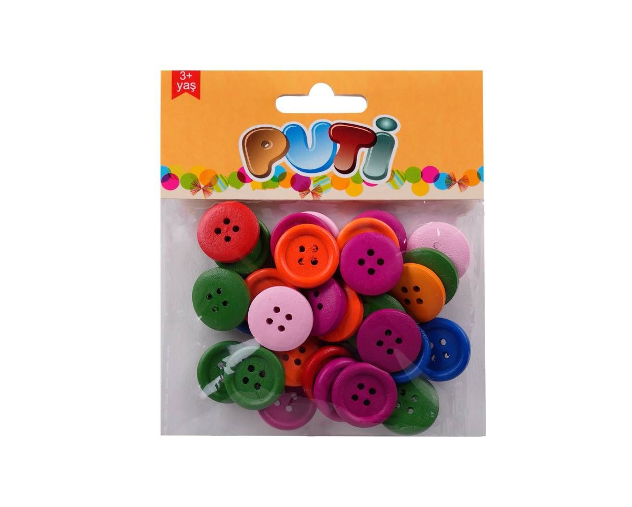 RENKLİ AHŞAP DÜĞME 20 mm