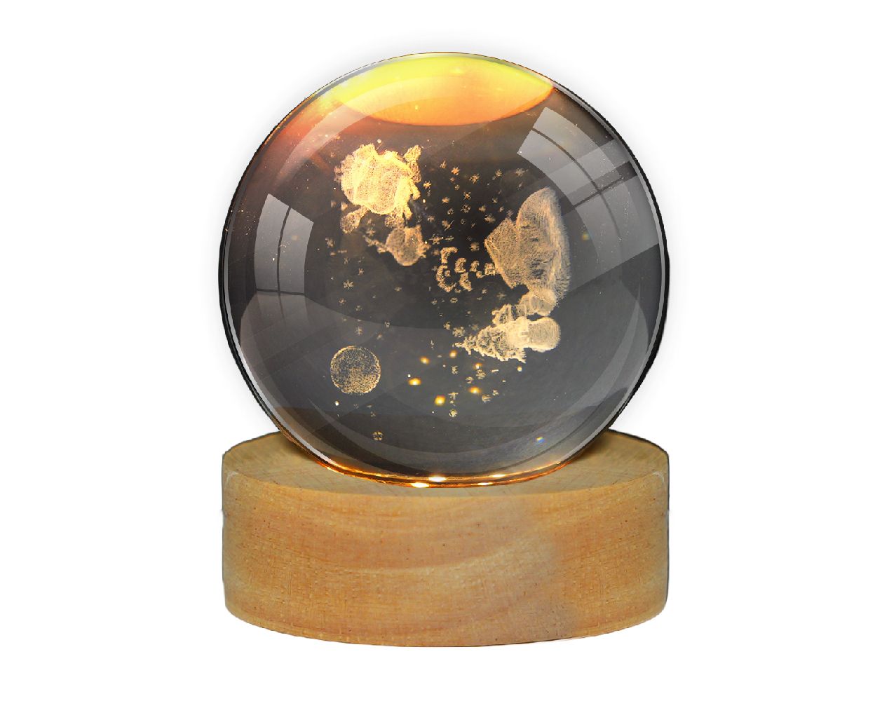 Işıklı Dönen Küre Karlı Gece